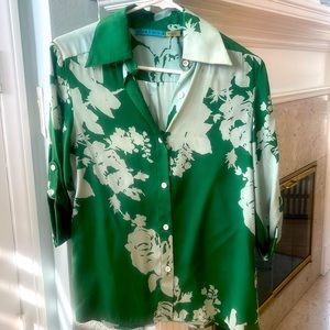 3/4 sleeve silk button down